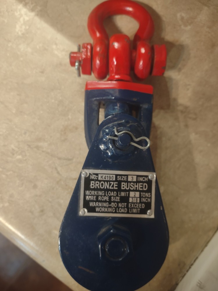 Bronze Bushed 3" 2ton ⅜" Snatch Block Pulley