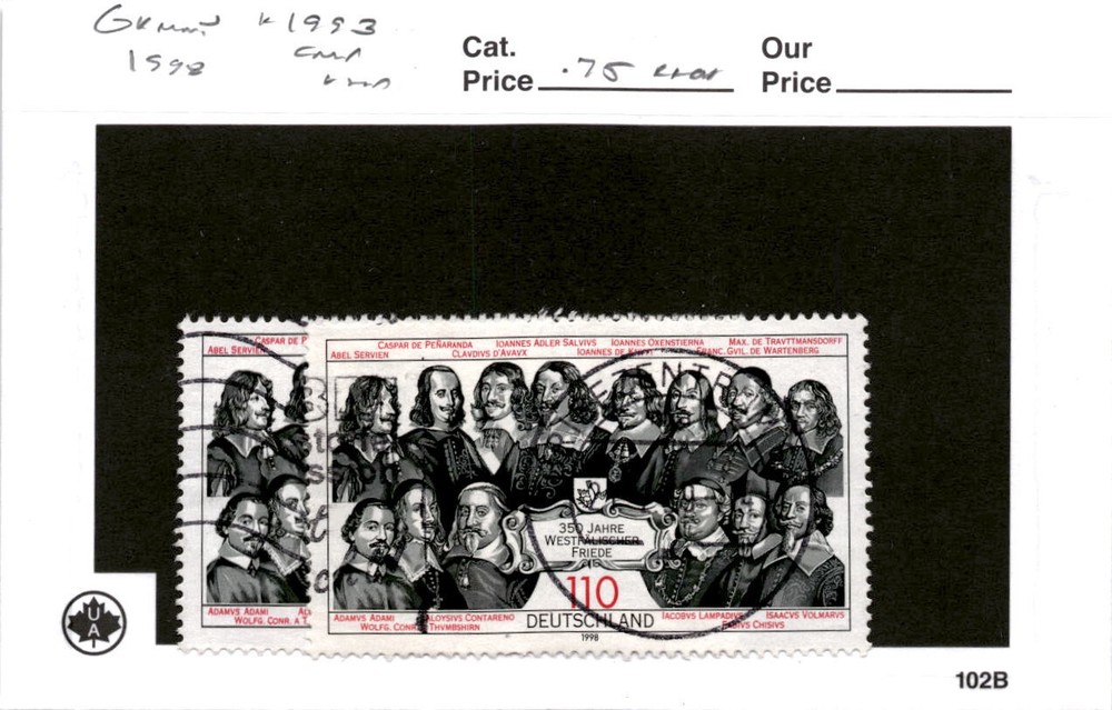 Germany, Postage Stamp, #1993 (2 Ea) Used, 1998 Westphalia (AC)