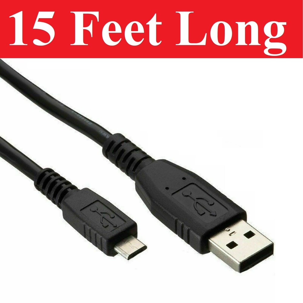 15ft Micro USB Data Sync Charger Charging Cable Cord LG PS4 Xbox One Controller