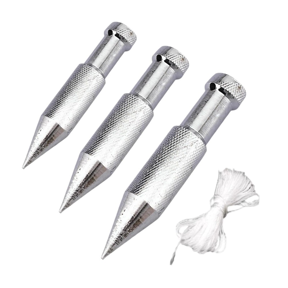 3x Plumb Bob Portable with 5M String for Carpentry Wall Alignment Ceiling