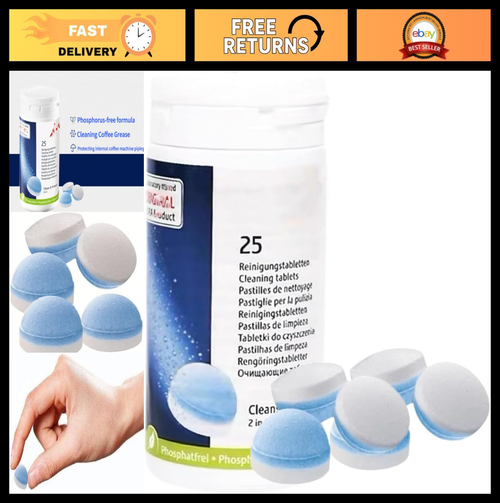 Descaling Cleaning Tablets for Fully Automatic Coffee Machines - 25 Count Pack