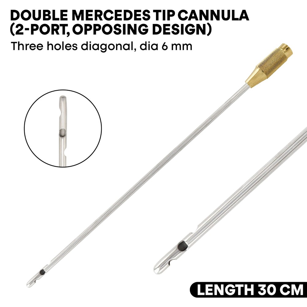 Liposuction Cannulas 3 Diagonal Holes 6mmx30cm Fat Transfer Plastic Surgery Tool