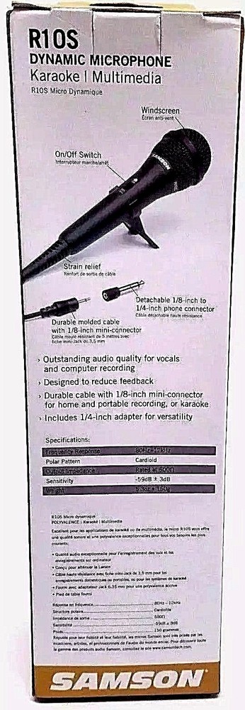 Karaoke Multimedia Microphone Samson Versatility R10S Dynamic Microphone - NEW!