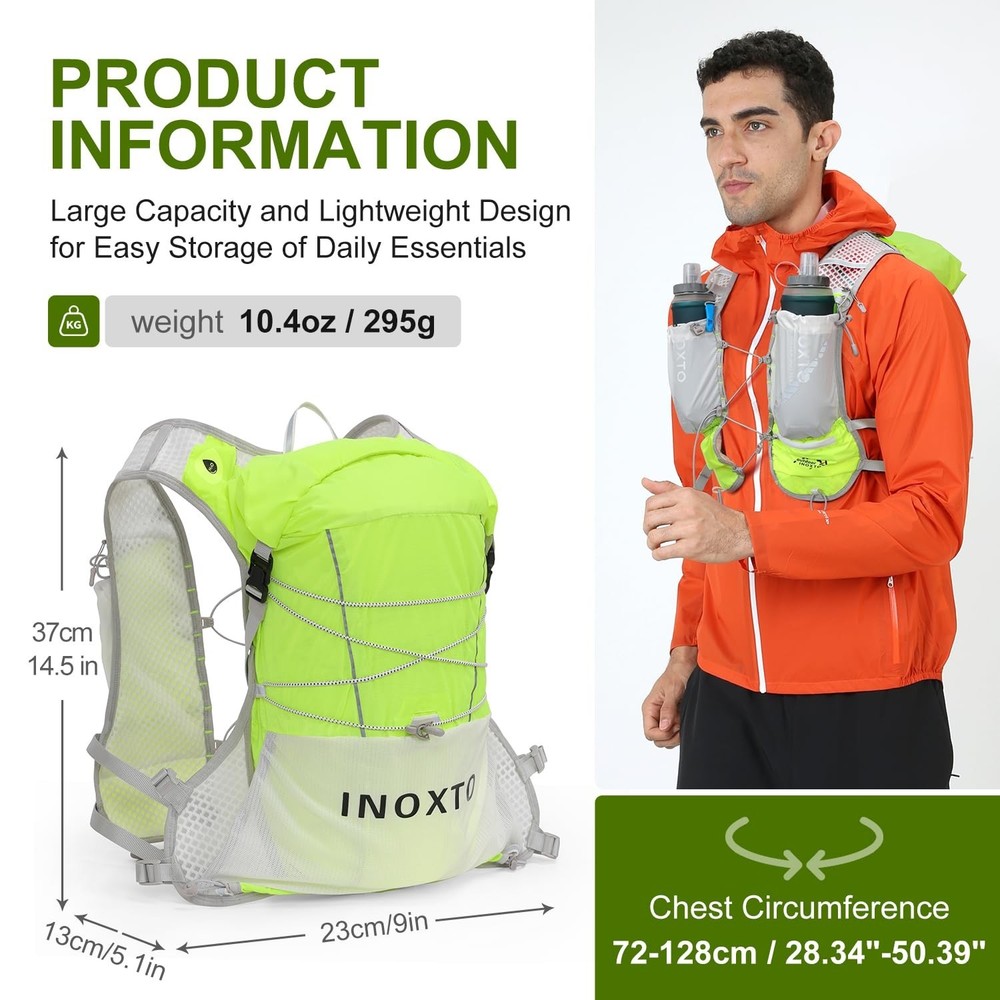 IX INOXTO Running Vest Hydration Backpack, Lightweight Running Backpack Hydra...