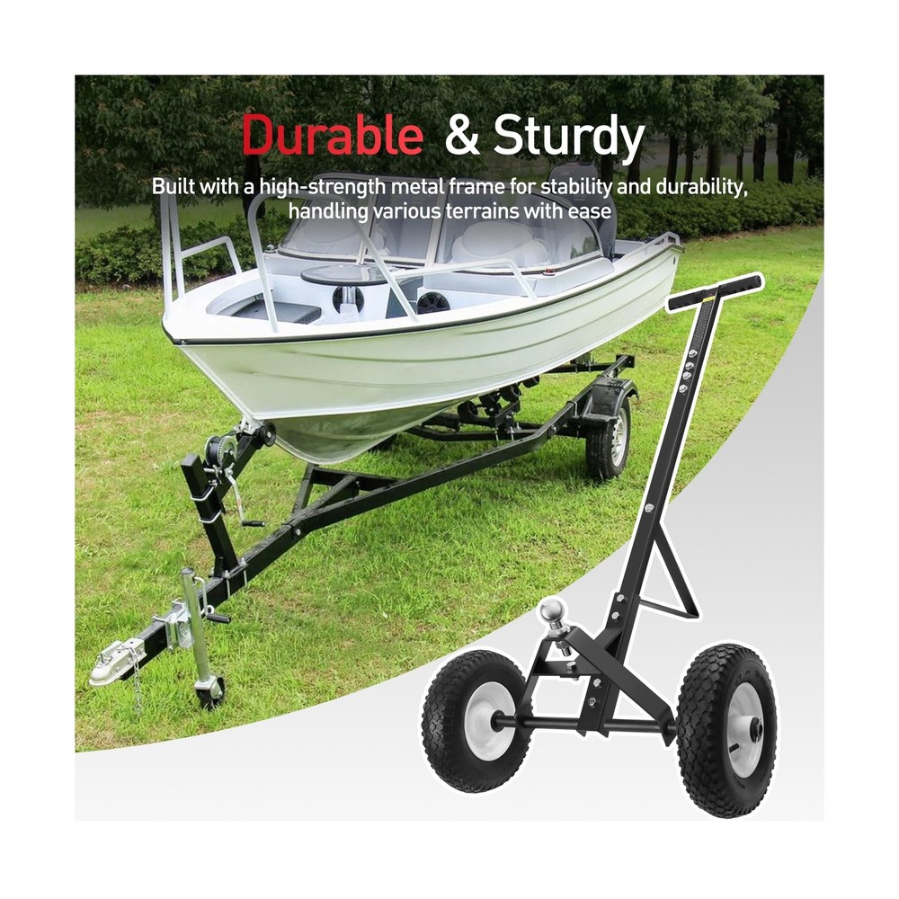 Trailer Dolly, 600LBS Capacity, 1-7/8” Hitch Ball with 12” Solid Tir