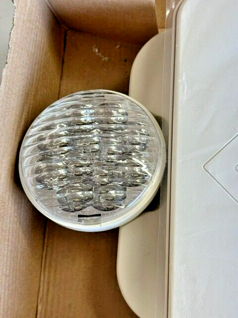 2-Light Plastic LED White Exit Sign with Red Light Up Exit Emergency Combo LED