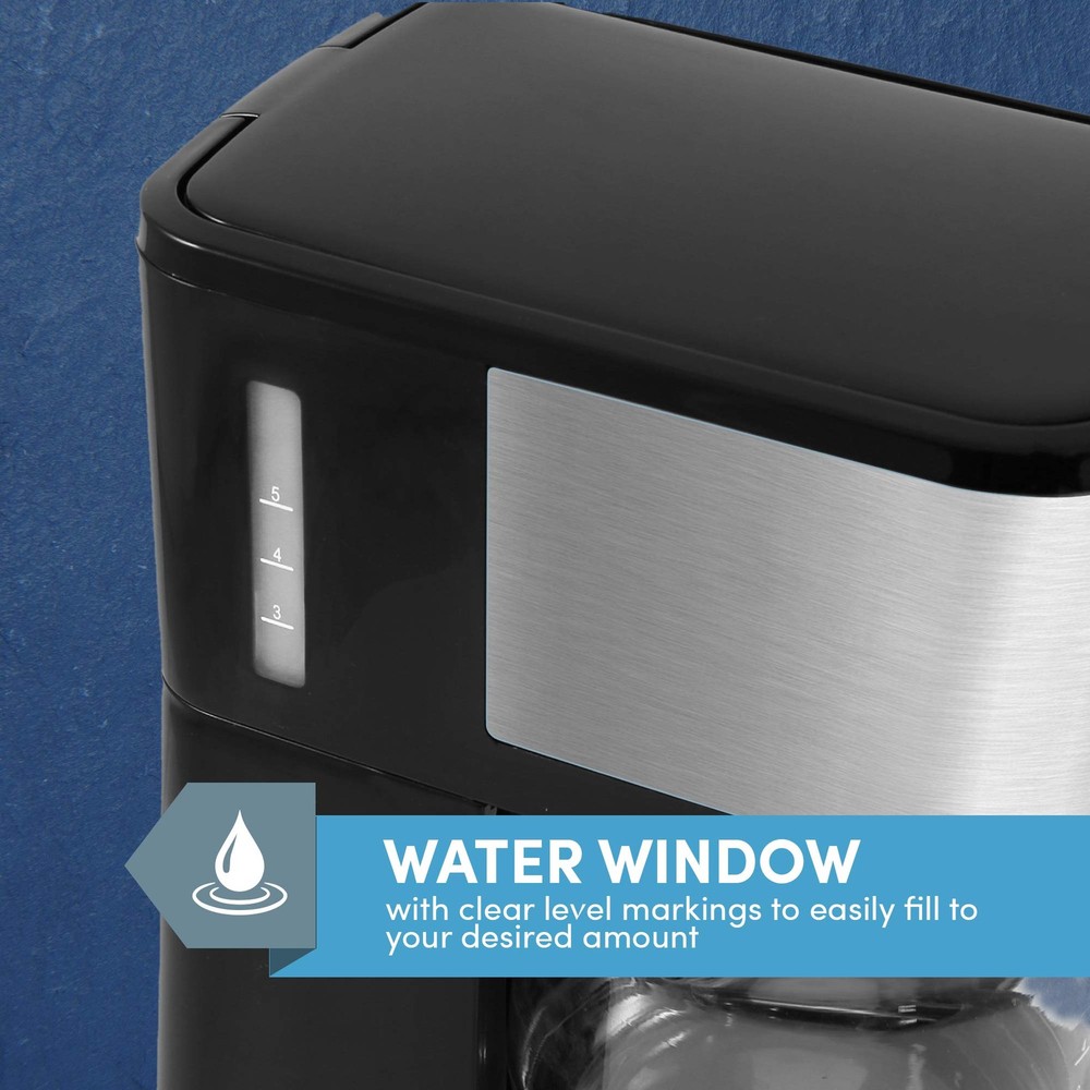 Automatic 5 Cup Coffee Maker Drip Brewer with Reusable Filter Pause Serve