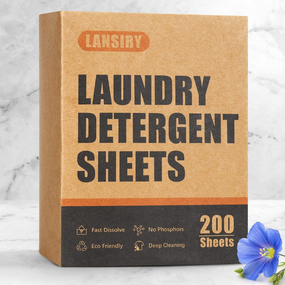 Laundry Detergent Sheets - 200 Loads Fresh Linen Scent Washing Strips, Compact L