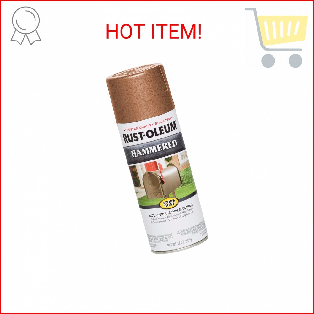 Hammered Copper Spray Paint - Rust-Resistant Formula, 12 oz