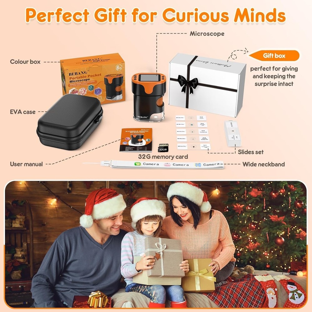 Handheld 4K Microscope for Kids - 1000X Magnification in a Compact Design