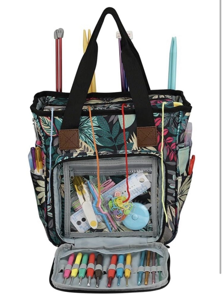 Portable Knitting Tote Bag