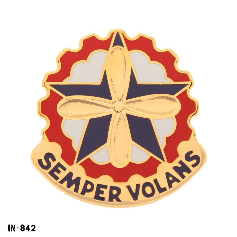 Mobilization AVCRAD Control Element ~ Semper Volans US Army DUI Crest Pin ~ NEW