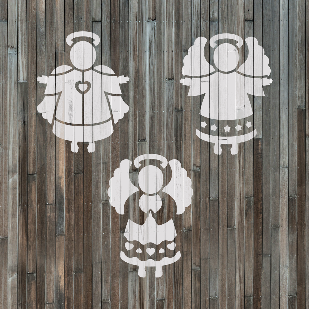Christmas Angels Stencil - Durable & Reusable Mylar Stencils