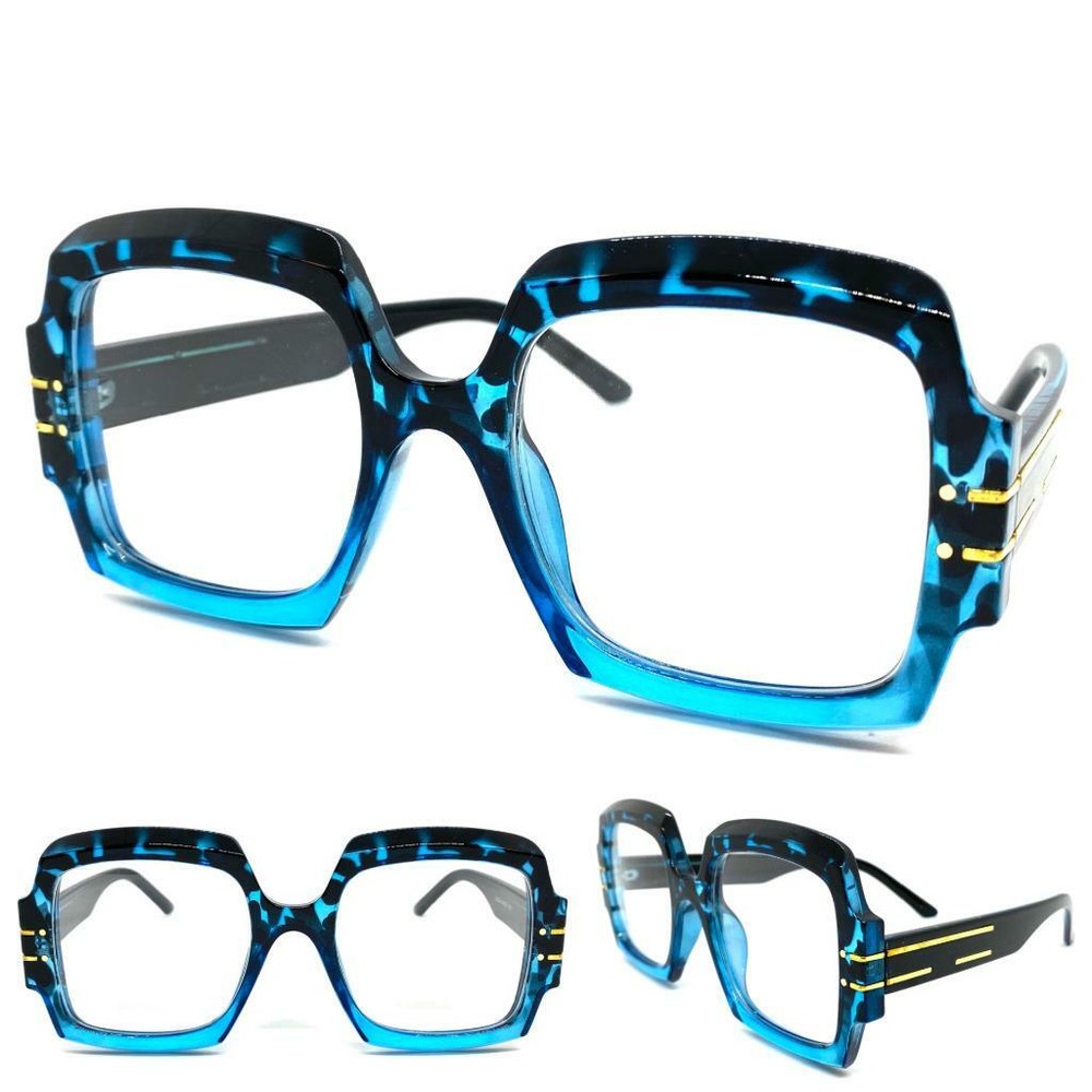 Oversized Vintage Retro Style Clear Lens EYE GLASSES Large Square Optical Frame