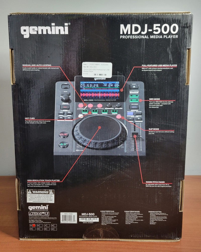 Gemini MDJ-500 Professional USB Media Player