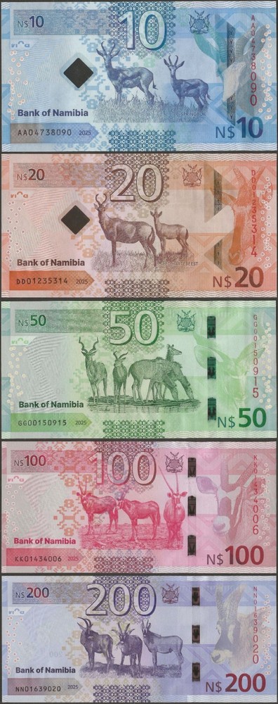 NAMIBIA 10 to 200 DOLLARS 2025 Full Set @ EBS