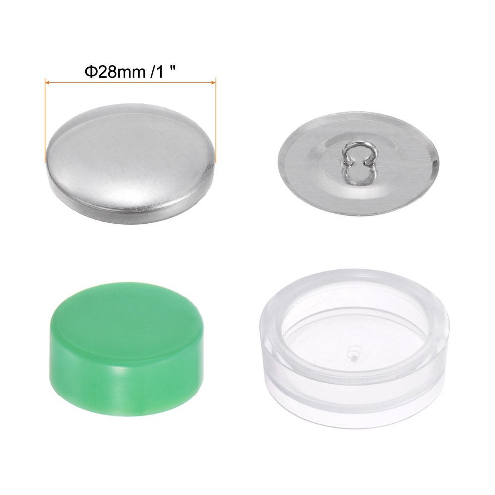 10 Sets Self Cover Button Kit 28mm Aluminum Button with Tools