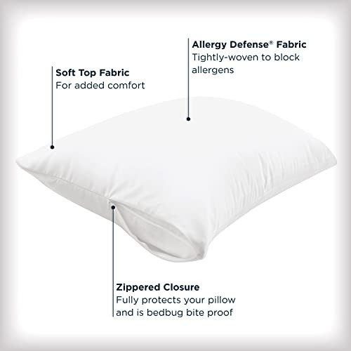 Set of 4 AllerEase Pillow Protectors - Moisture Wicking, Standard/Queen 4.0
