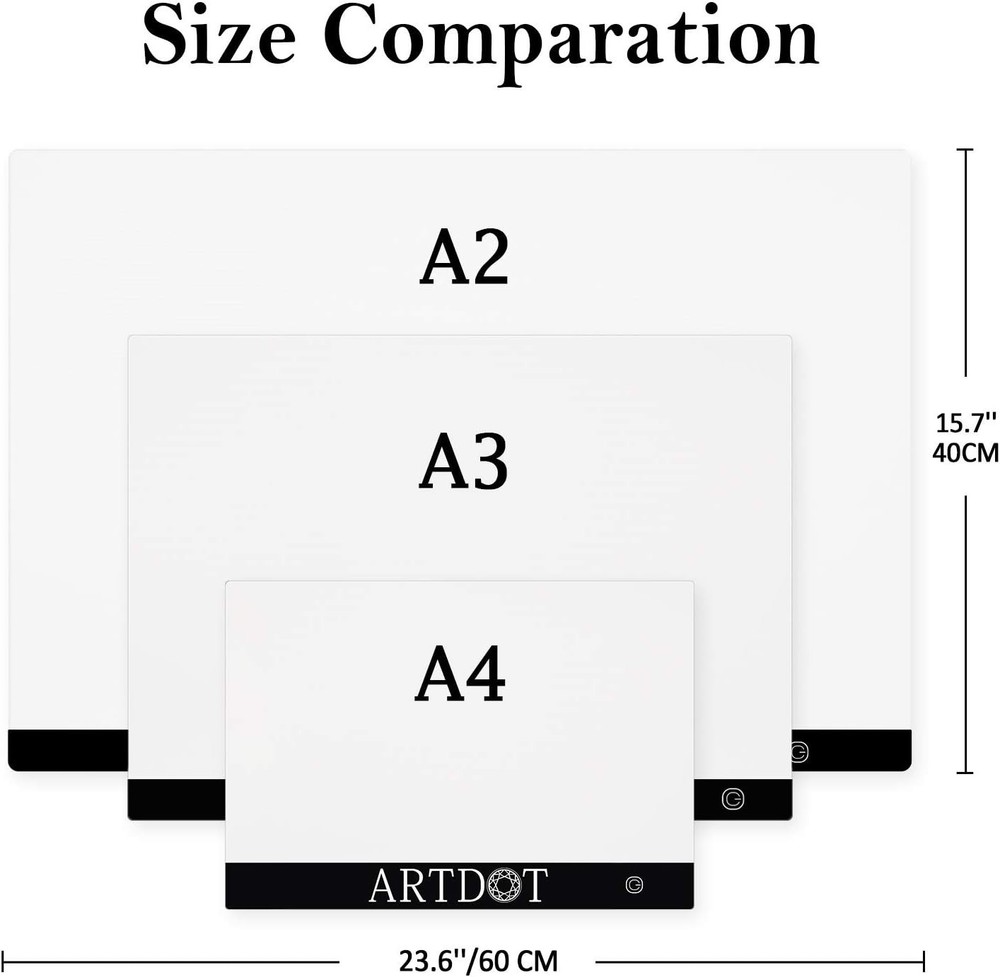 A2 LED Light Pad for Diamond Painting USB Powered Light Board Kit, Adjustable...