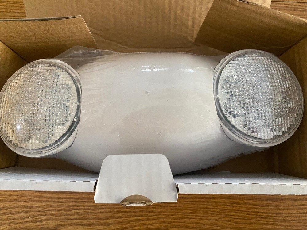 LED Emergency Exit Light Adjustable Dual Head Lamp with Battery Backup UL