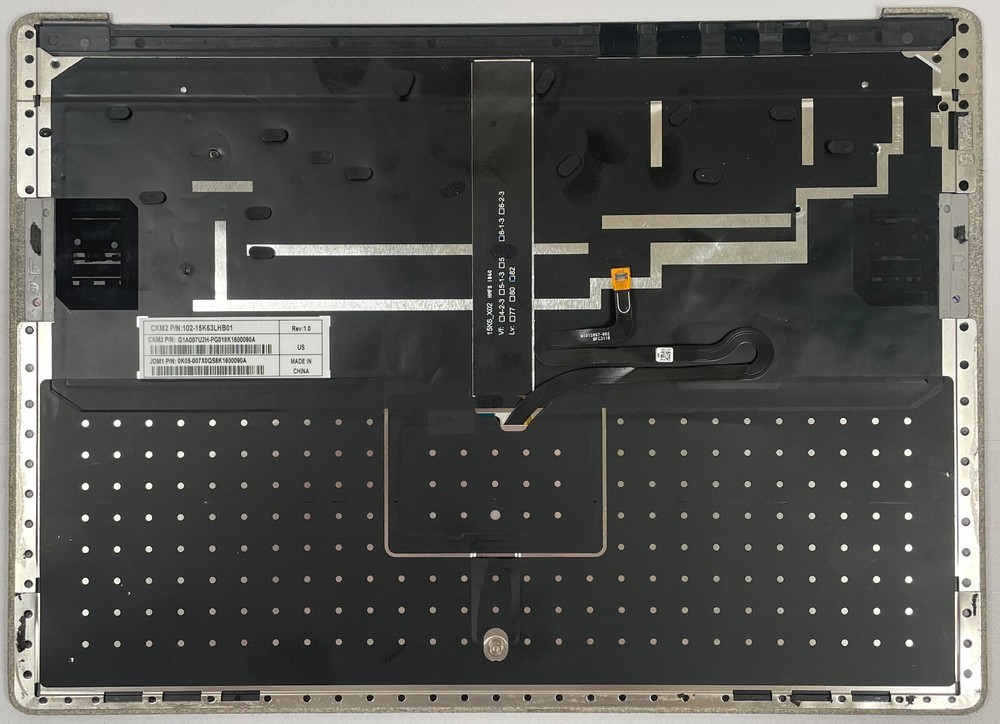 Microsoft Surface Laptop 1 / 2 1769 Palmrest Keyboard Touchpad Assembly Silver .