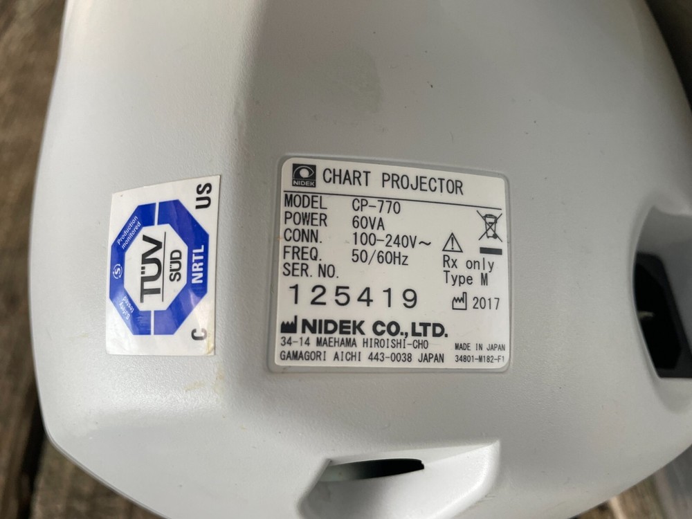 Marco Nidek CP-770 Chart Projector w/ Wall Mount Nidek CP770