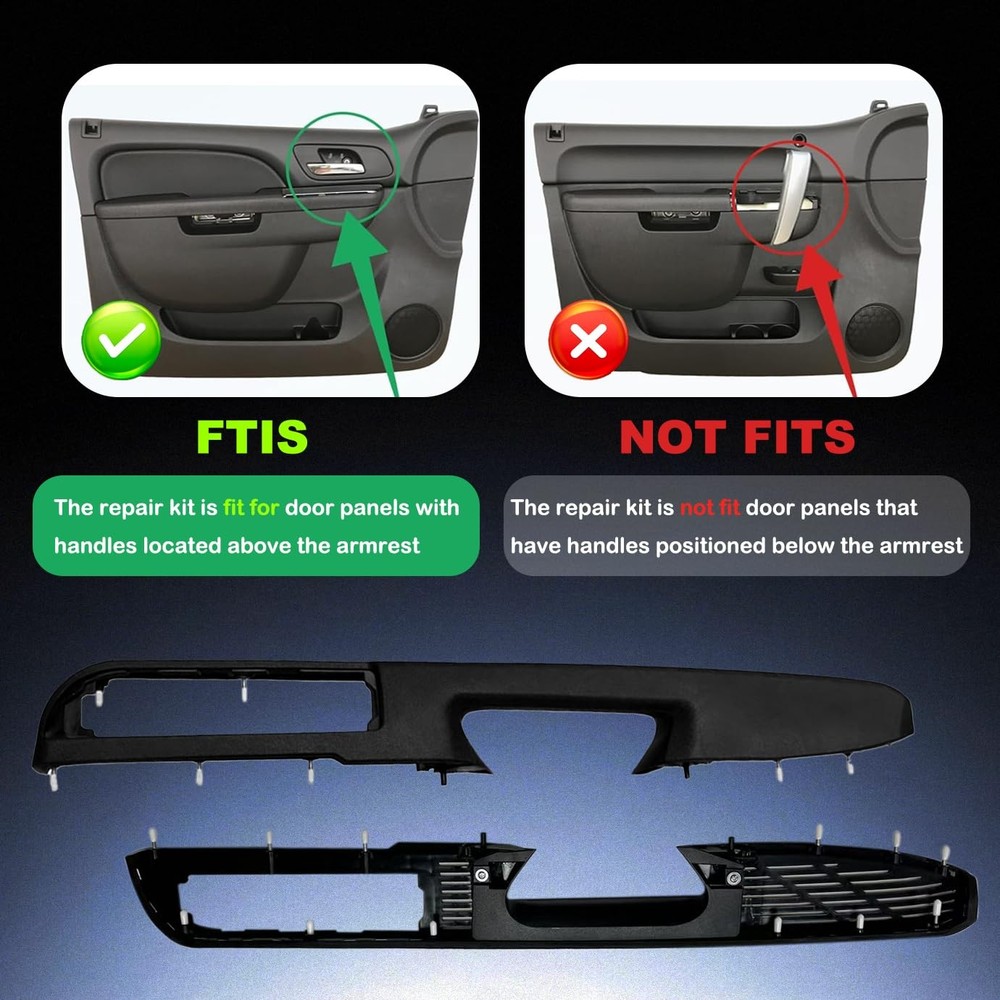 80994 Front Driver & Passenger Side Armrest & Side, Black