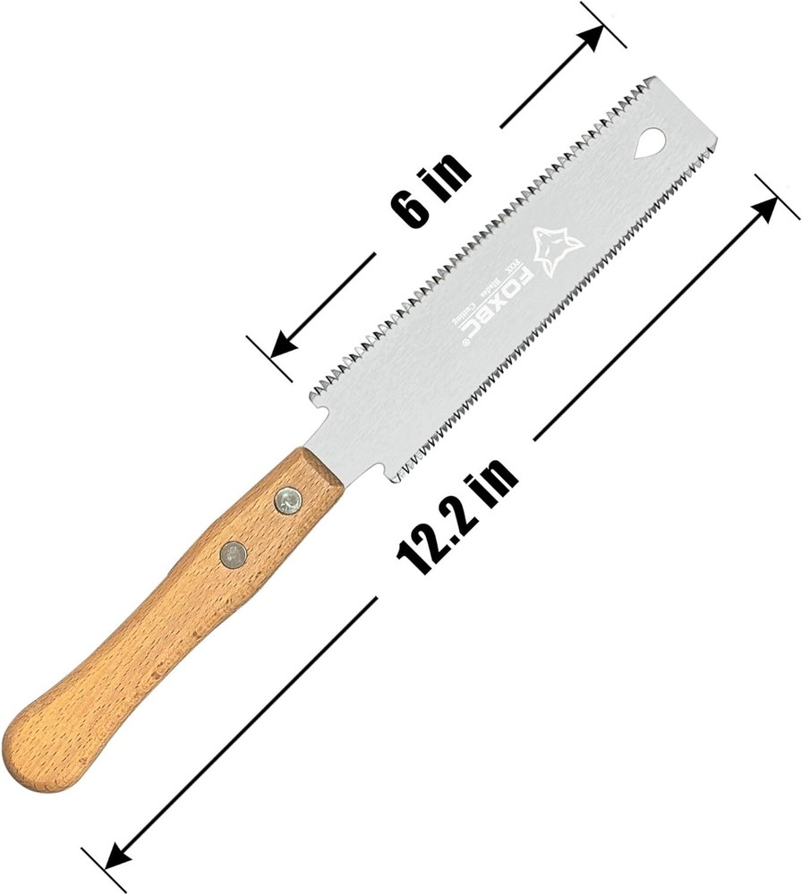 Japanese Pull Saw 6 Inch Hand Saw with Double Edges Sharp Woodworking Tools