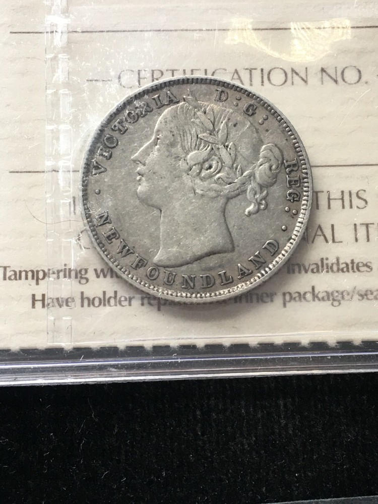 1885 ICCS Graded Newfoundland, ¢20 Cent, **VF-30**