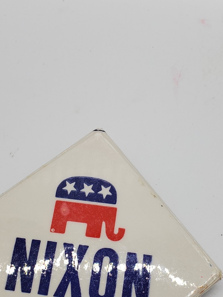 1972 NIXON Square Campaign Button Pin