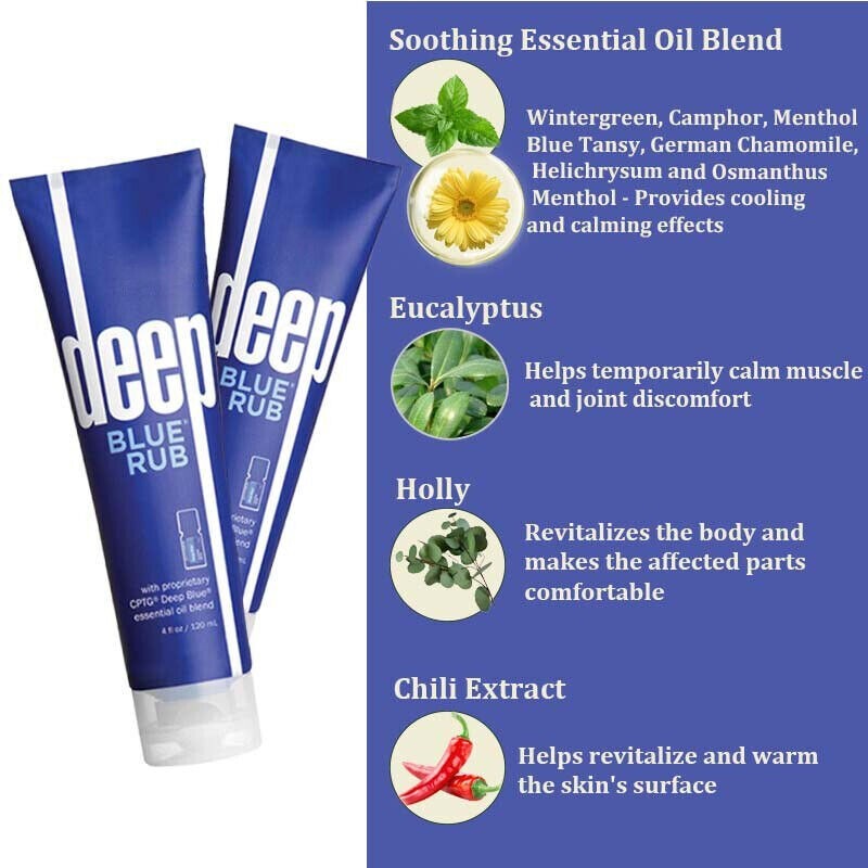 2Pack doTERRA Deep Blue Rub Body Cream - 4 oz