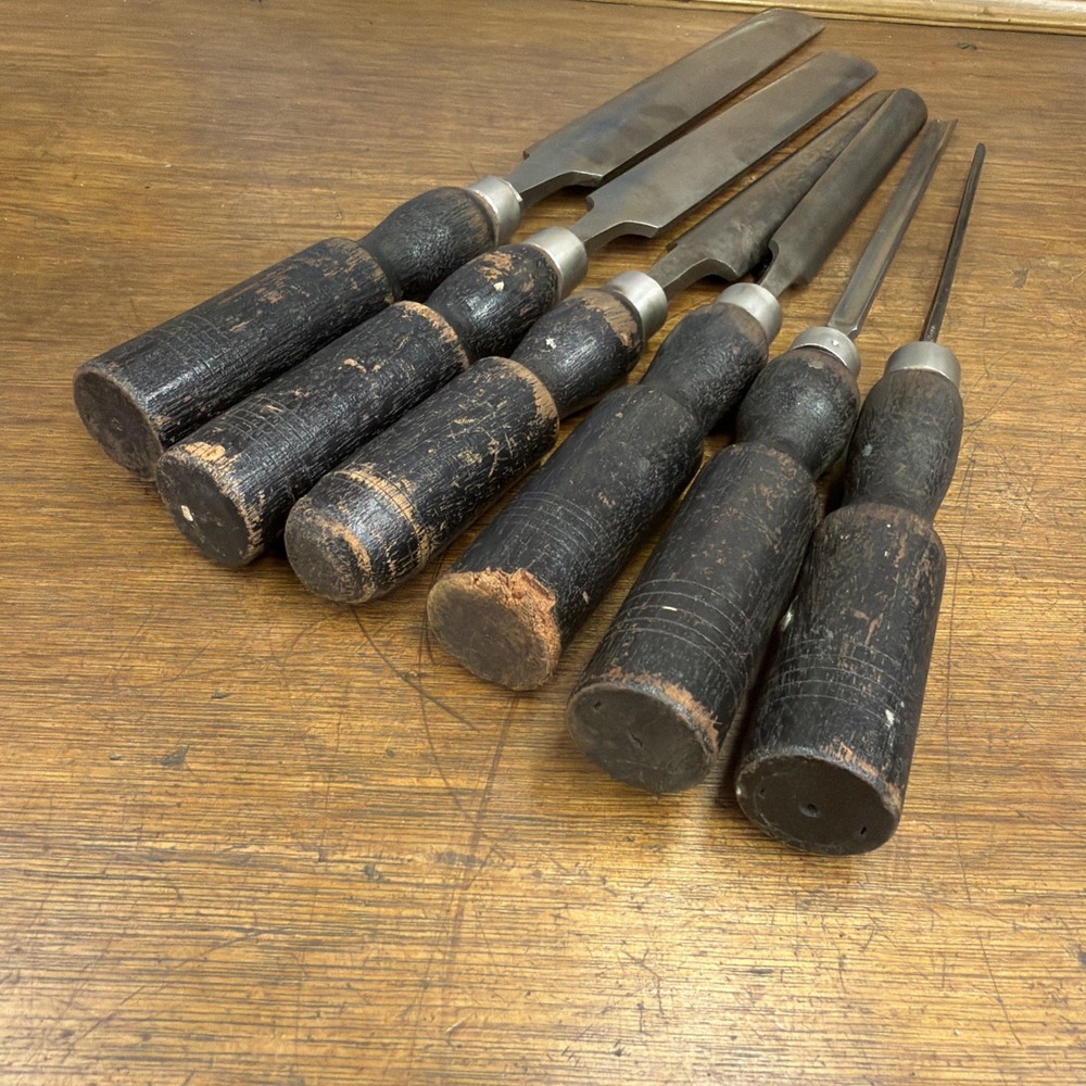Vintage Paring Gouges Job Lot - X9 Marples / Ward Etc