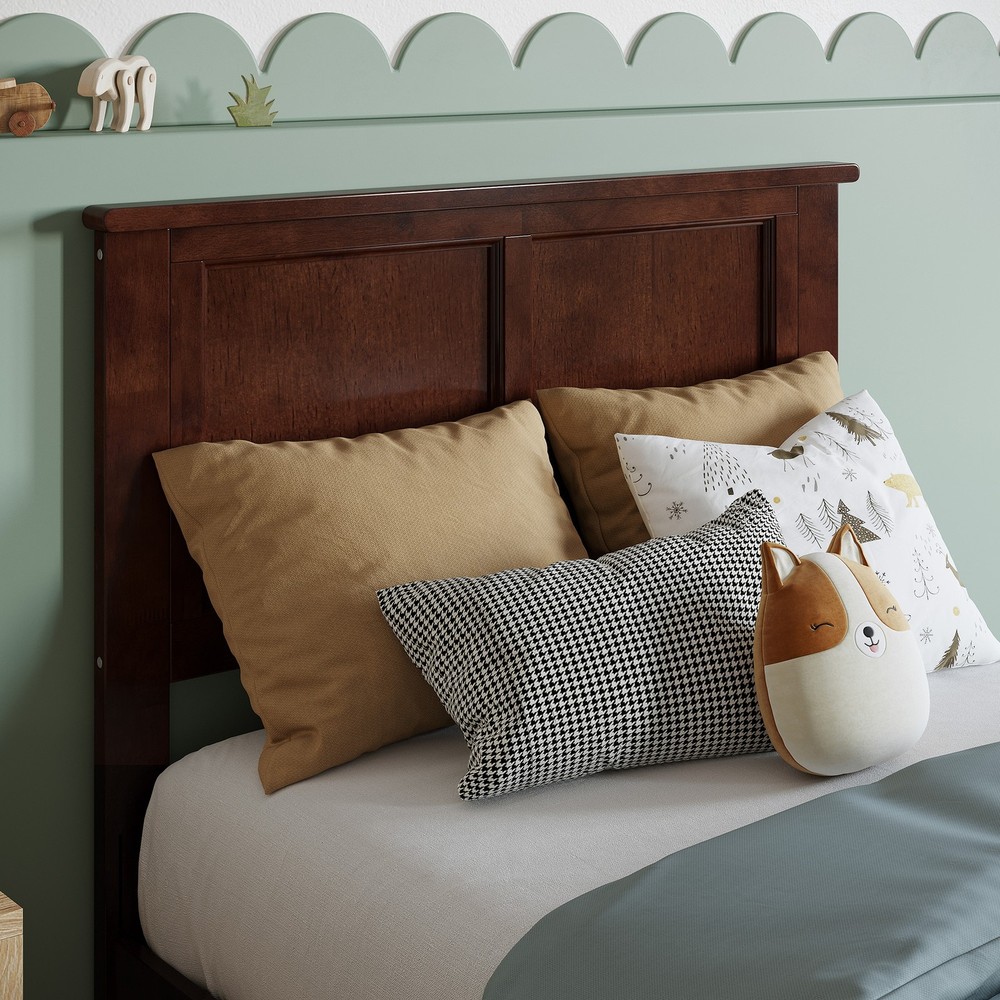 Madison Twin Solid Wood Panel Headboard in Walnut