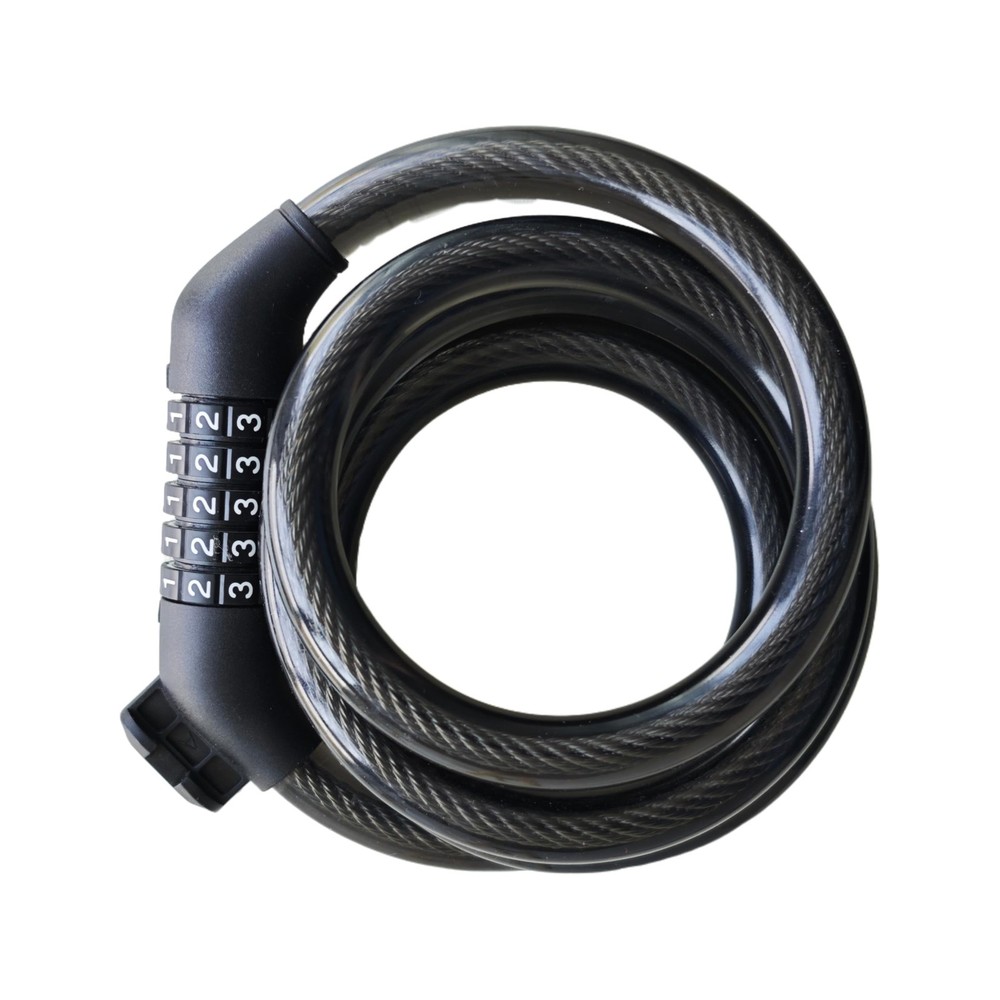 5-Dial Resettable Bicycle Lock - 4FT/1.2M Anti-Cut Cable with Black