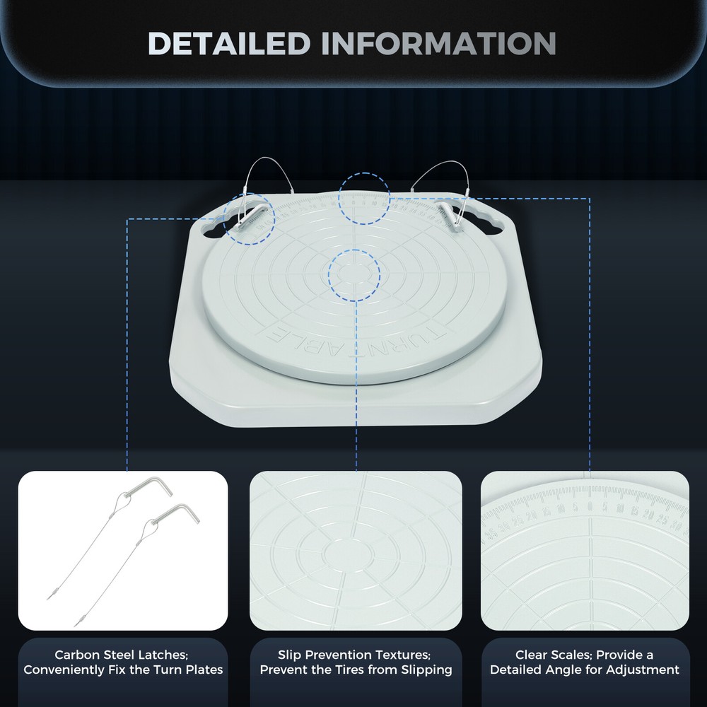 2pcs 3Ton Front End Wheel Alignment Turntable Plate 360�� Rotating Plate Table