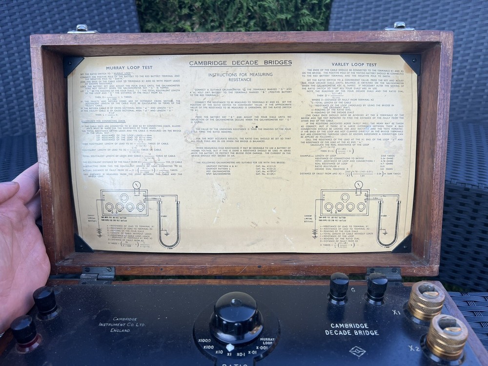 Cambridge Instrument Decade Bridge Resistance Murray Loop Scientific