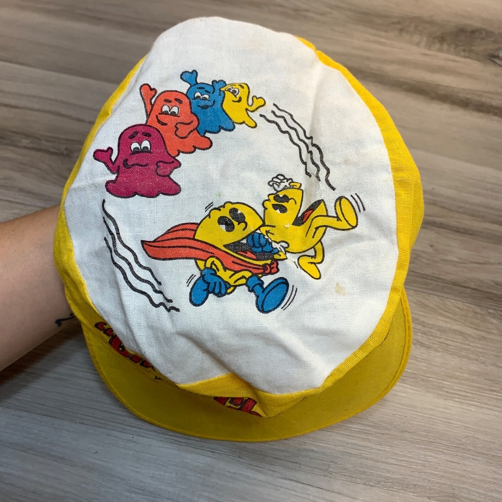 1982 Midway - Pac Man Cereal - Painter Hat "Lets Go Ghost Chompin"