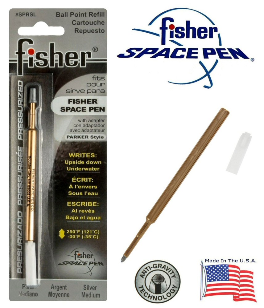 Two (2) Fisher Space Pen Silver Ink / Medium Point Refills / #SPRSL