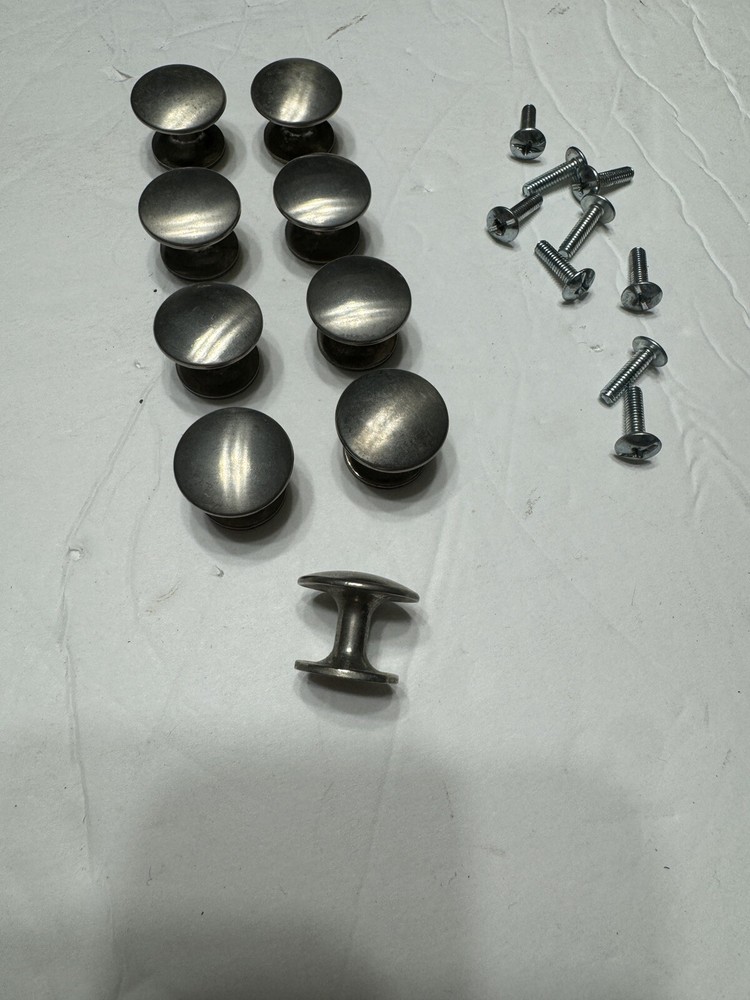 9 Silver Brush Nickel 3/4” Diameter Single Screw Mount Draw Pulls Handles