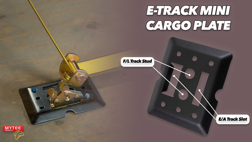 (10 Pack) E-Track Trailer Plates, Bolting Tie-Down Mini Etrack Rails, Trucks