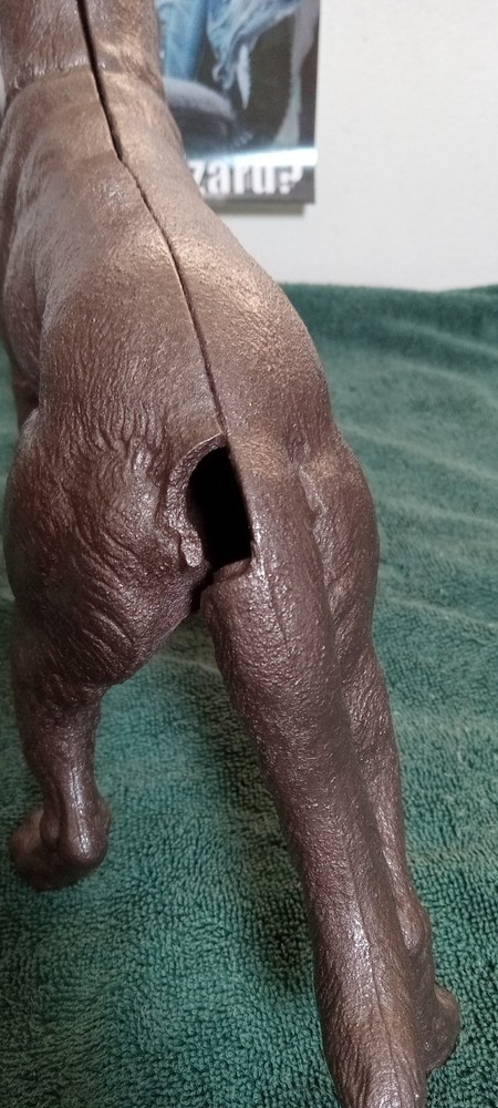 Antique German Shepherd Cast Iron Doorstop Heavy has issues Read Look!