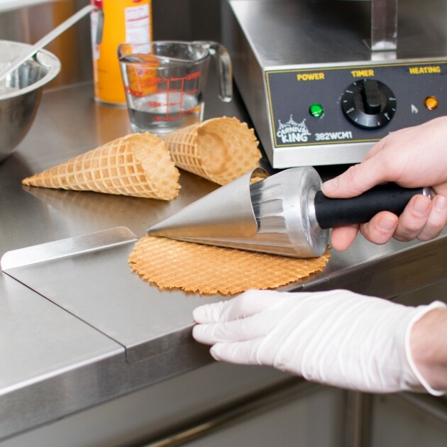 Waffle Cone Maker Ice Cream Roller Mold Big Rolling Forming Tool 10" 2-Piece Set