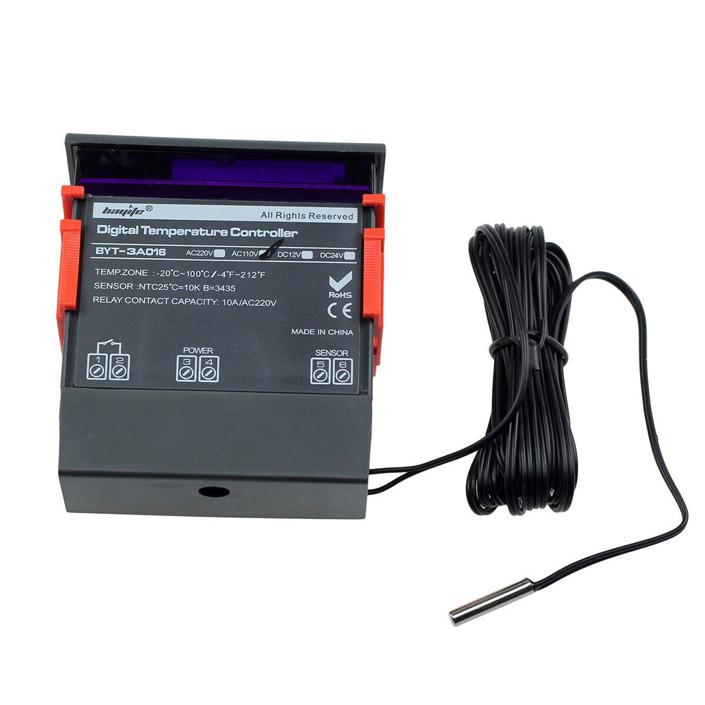 10A 110V Digital Temperature Controller Temp Sensor Thermostat Control Relay