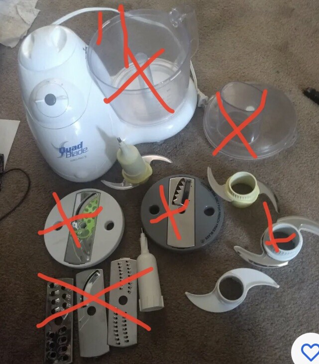 Euro-Pro Quad Blade Food Processor EP91 Various Replacement Parts