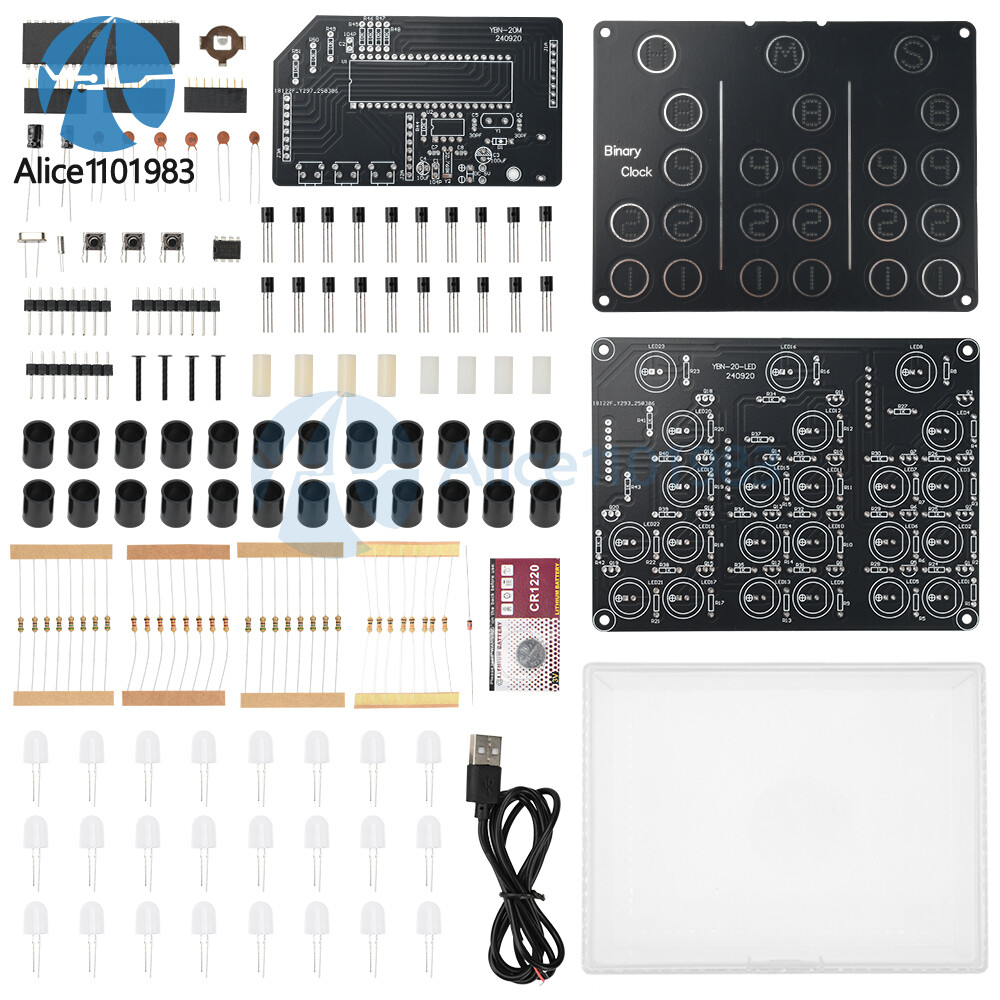 DC5V DIY Clock Kits Electronic Soldering Practice Kit For Learning USB Interface