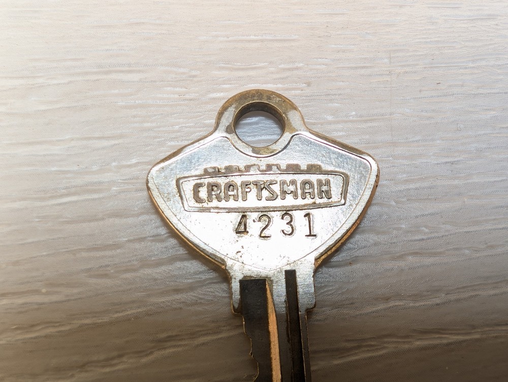 Vintage Craftsman Tool Box Key #4231 For Sears Toolboxes Brass Decor