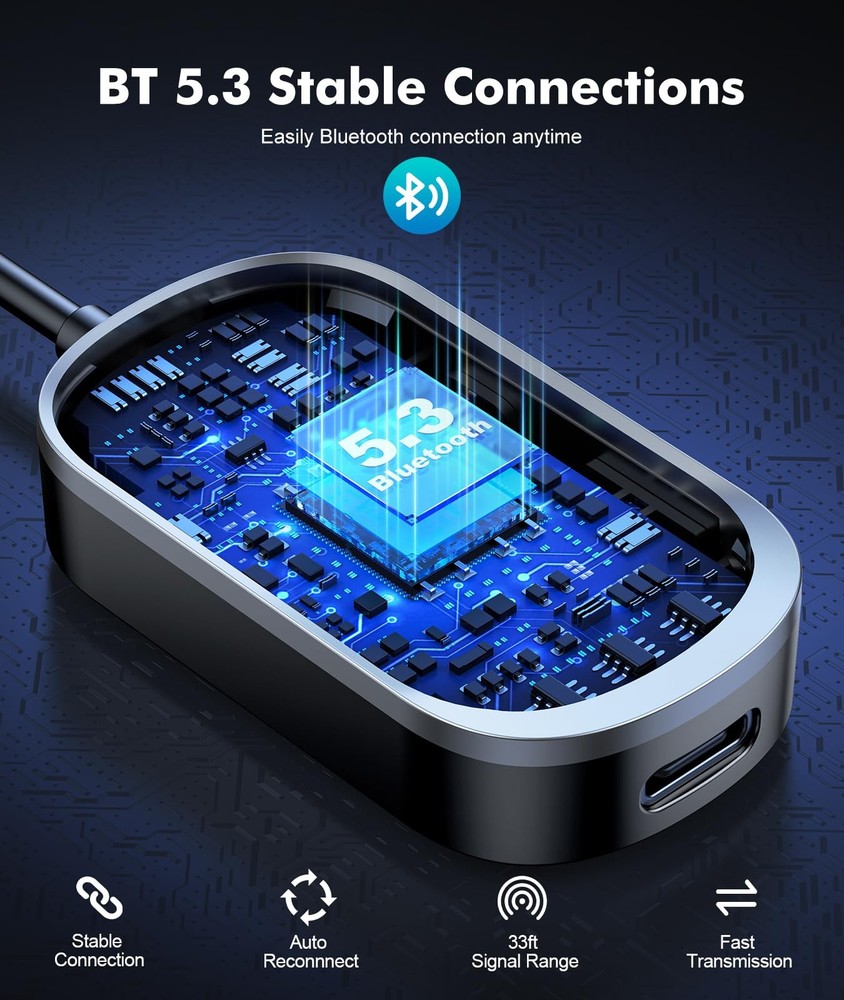 2 in 1 Bluetooth Transmitter Receiver, Wireless Bluetooth 5.3 Adapter - Dual ...