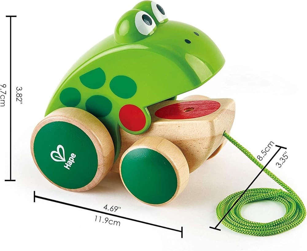 Frog Pull-Along Toy with Interactive Features | Encourages Crawling & Walking
