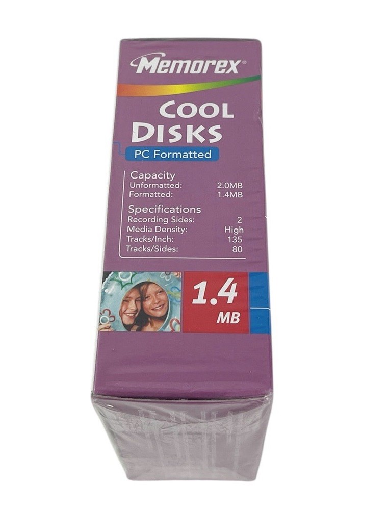 Memorex Cool Disks 10 Pack PC Formatted 1.4 MB 3.5 Computer Diskettes SEALED