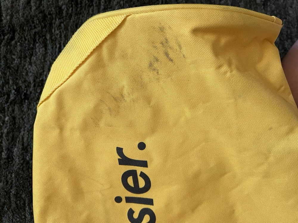 Glossier Yellow Medium Duffle Gym Bag Zip Closure Adjustable Strap Polyester